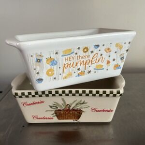 Vintage Stoneware Mini-Loaf Pans, Nantucket And Royal Norfolk‎